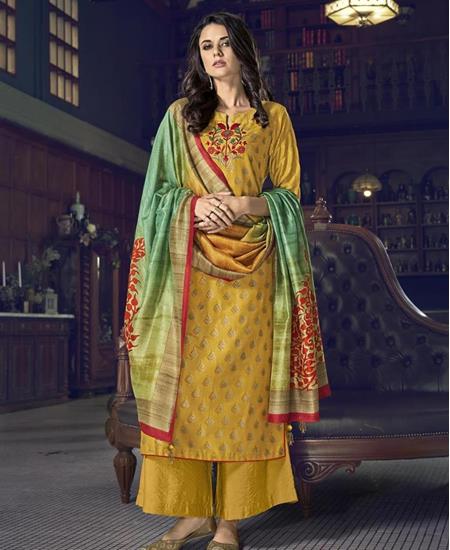 Picture of Taking Mustard Straight Cut Salwar Kameez