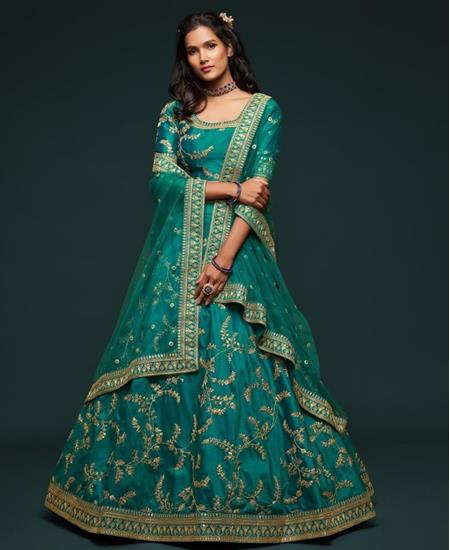 Picture of Appealing Green Lehenga Choli