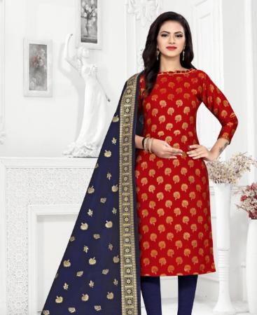 Picture of Elegant Red Straight Cut Salwar Kameez