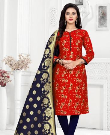 Picture of Delightful Red Straight Cut Salwar Kameez