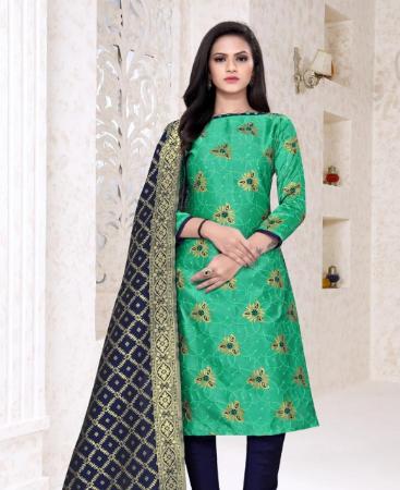 Picture of Pleasing Sea Green Straight Cut Salwar Kameez