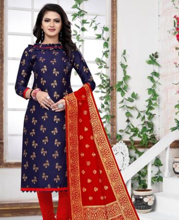 Picture of Ideal Blue Straight Cut Salwar Kameez