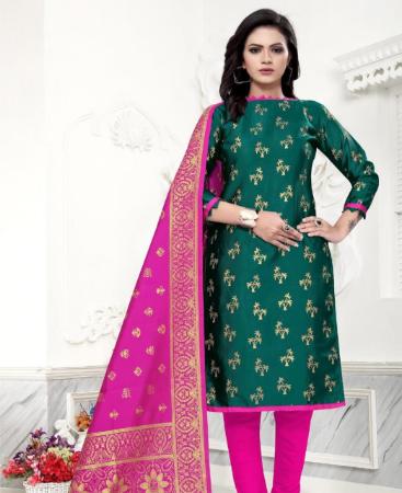 Picture of Pleasing Green Straight Cut Salwar Kameez