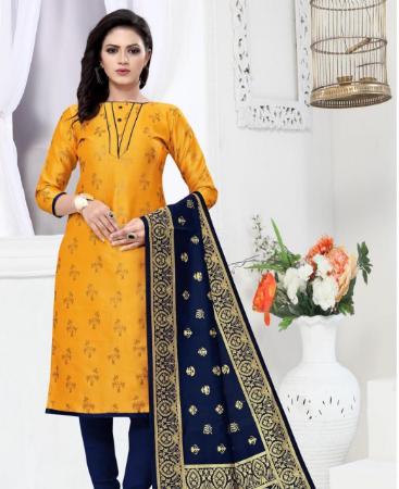 Picture of Shapely Yellow Straight Cut Salwar Kameez