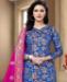 Picture of Beautiful Blue Straight Cut Salwar Kameez