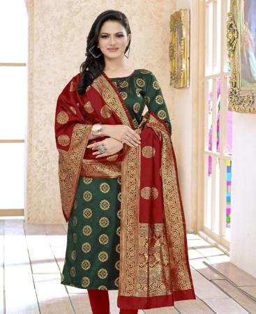 Picture of Shapely Green Straight Cut Salwar Kameez