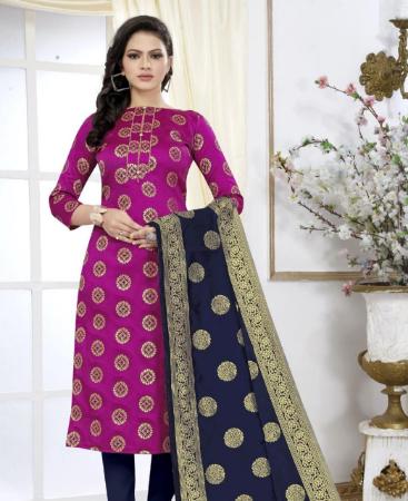 Picture of Beautiful Rani Pink Straight Cut Salwar Kameez