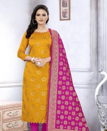 Picture of Charming Yellow Straight Cut Salwar Kameez