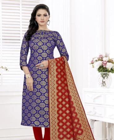 Picture of Excellent Blue Straight Cut Salwar Kameez