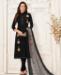 Picture of Beautiful Black Straight Cut Salwar Kameez