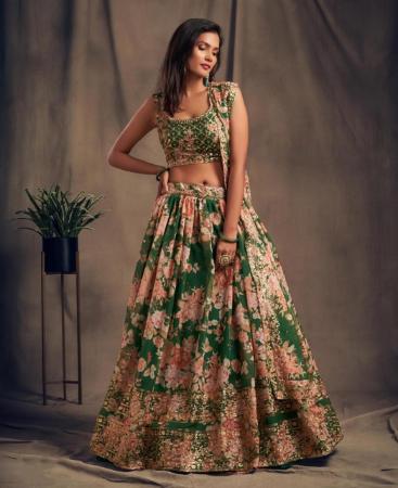 Picture of Graceful Green Lehenga Choli