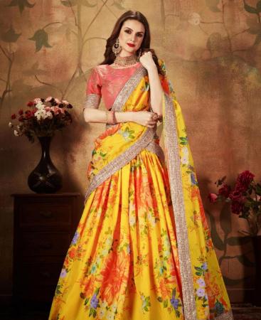 Picture of Ideal Yellow Lehenga Choli