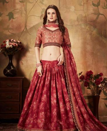 Picture of Pleasing Maroon Lehenga Choli