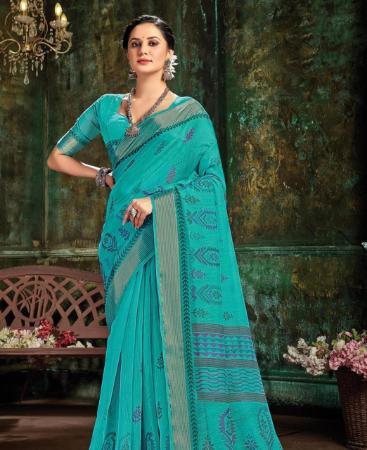 Picture of Shapely Blue Casual Saree