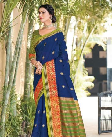 Picture of Excellent Blue Casual Saree