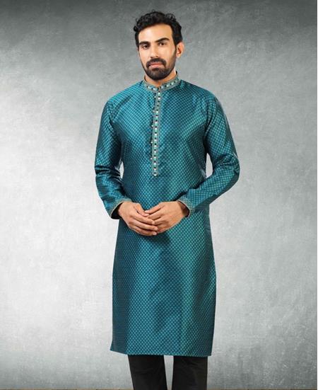 Picture of Elegant Teal Blue/Black Kurtas