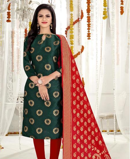 Picture of Splendid Green Straight Cut Salwar Kameez