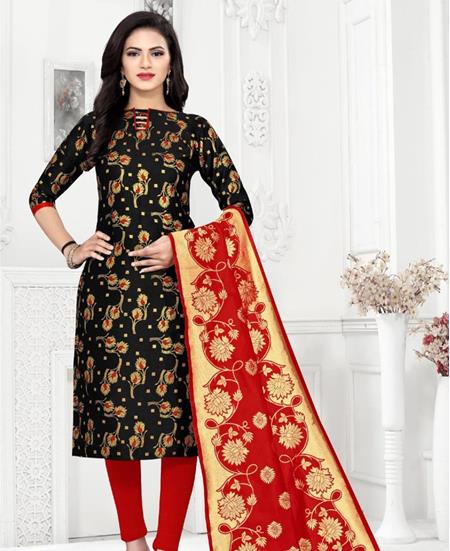 Picture of Elegant Black Straight Cut Salwar Kameez