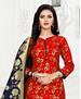 Picture of Delightful Red Straight Cut Salwar Kameez