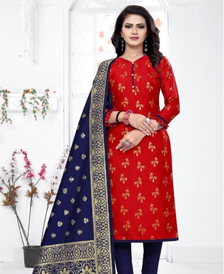 Picture of Amazing Red Straight Cut Salwar Kameez