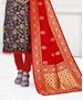 Picture of Bewitching Navy Blue Straight Cut Salwar Kameez