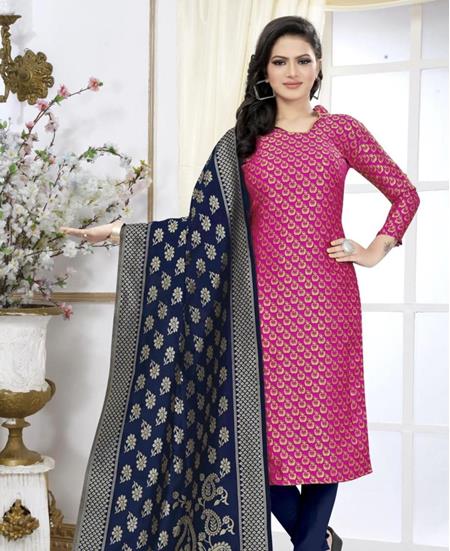 Picture of Pleasing Pink Straight Cut Salwar Kameez