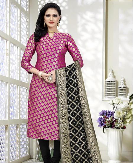 Picture of Enticing Pink Straight Cut Salwar Kameez