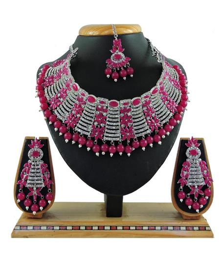 Picture of Grand Rani Pink Necklace Set