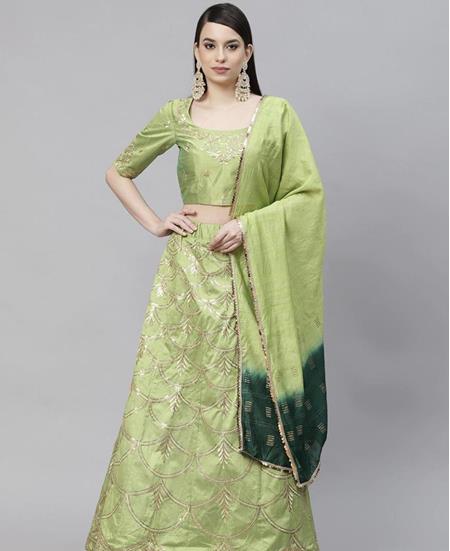 Picture of Alluring Floracance Green Lehenga Choli