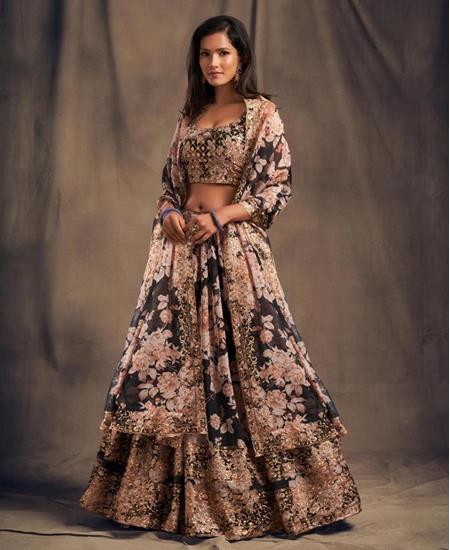 Picture of Marvelous Black Lehenga Choli