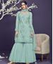 Picture of Fine Aqua Blue Straight Cut Salwar Kameez