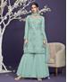 Picture of Fine Aqua Blue Straight Cut Salwar Kameez