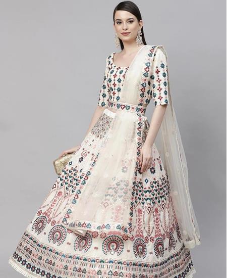 Picture of Enticing Pearl White Lehenga Choli