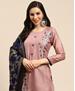 Picture of Exquisite Brown Straight Cut Salwar Kameez