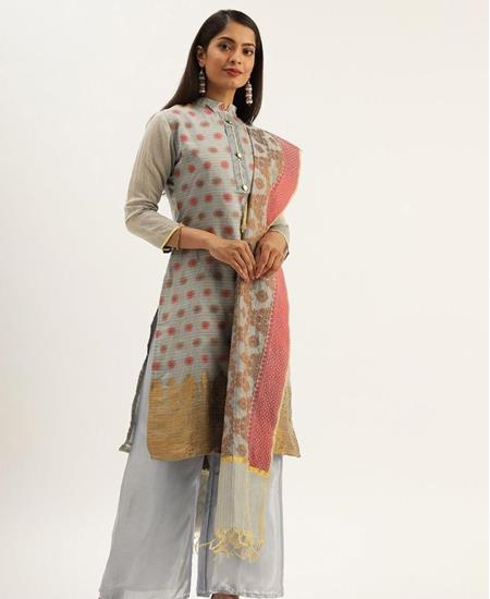 Picture of Ideal Grey Straight Cut Salwar Kameez