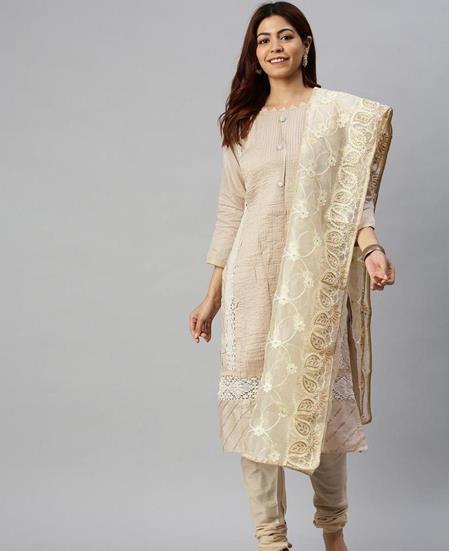 Picture of Graceful Peach Straight Cut Salwar Kameez