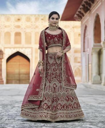 Picture of Fine Maroon Lehenga Choli