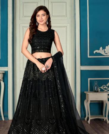 Picture of Pleasing Black Lehenga Choli