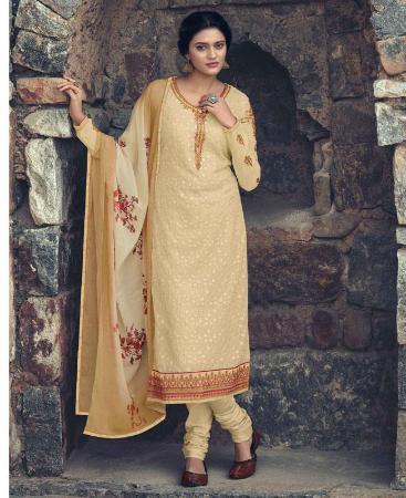 Picture of Charming Beige Straight Cut Salwar Kameez