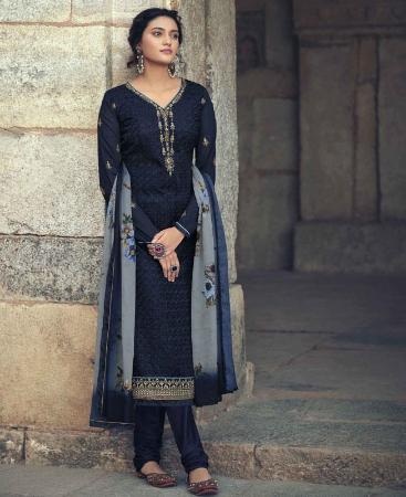 Picture of Fascinating Blue Straight Cut Salwar Kameez