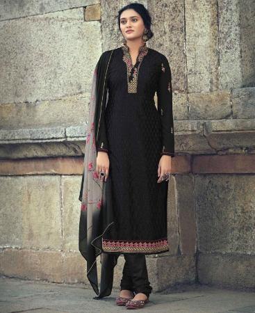 Picture of Ideal Black Straight Cut Salwar Kameez