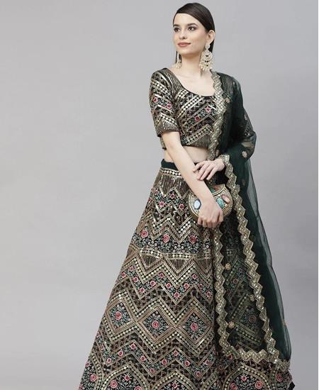 Picture of Pleasing Green Lehenga Choli