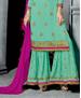 Picture of Sightly Aqua Green Straight Cut Salwar Kameez