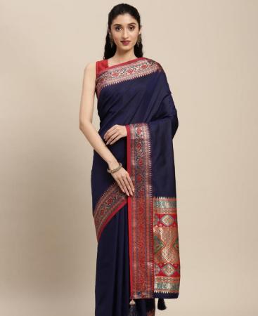 Picture of Magnificent Navy Blue Casual Saree