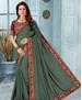 Picture of Pleasing Dusty Mehndi Designer Saree