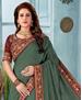 Picture of Pleasing Dusty Mehndi Designer Saree