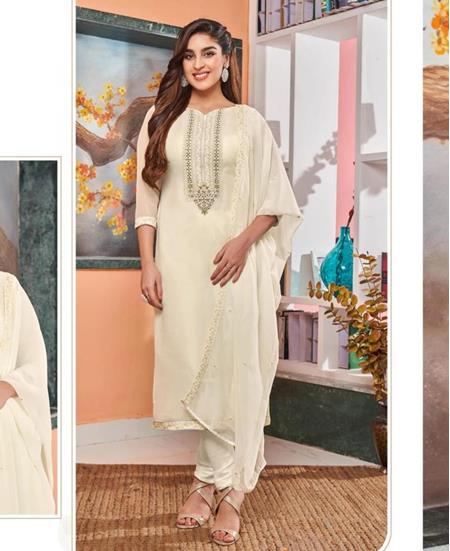 Picture of Statuesque White Straight Cut Salwar Kameez