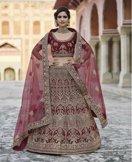 Picture of Magnificent Maroon Lehenga Choli