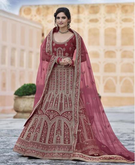 Picture of Sightly Maroon Lehenga Choli