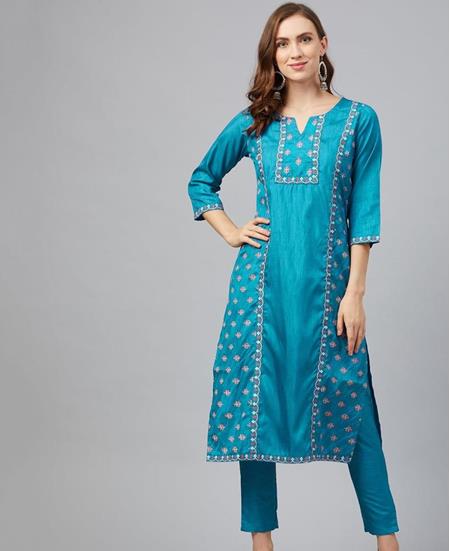 Picture of Charming Peacock Blue Kurtis & Tunic